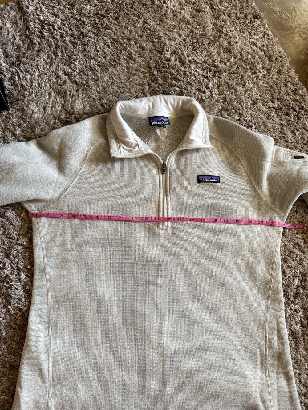 Patagonia Cream Quarter-Zip Fleece Pullover - Picture 5 of 8